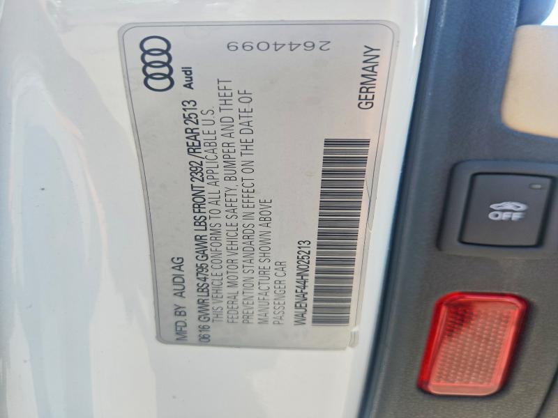 2017 Audi A4 მანქანა იყიდება აუქციონზე, vin: WAUENAF44HN025213, აუქციონის ნომერი: 59775856