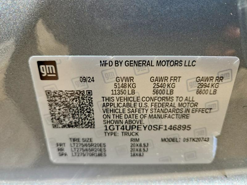 60408276 :رقم المزاد ، 1GT4UPEY0SF146895 vin ، 2025 Gmc Sierra مزاد بيع