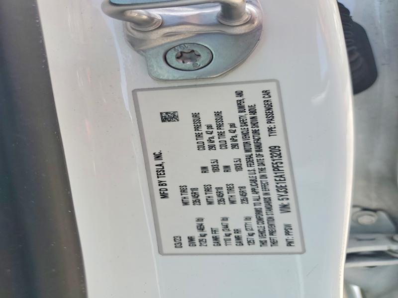 61933706 :رقم المزاد ، 5YJ3E1EA1PF513209 vin ، 2023 Tesla Model 3 مزاد بيع