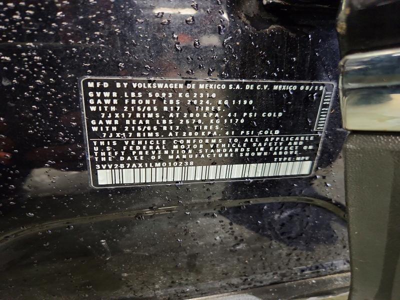 63281716 :رقم المزاد ، 3VV2B7AX1LM010238 vin ، 2020 Volkswagen Tiguan مزاد بيع