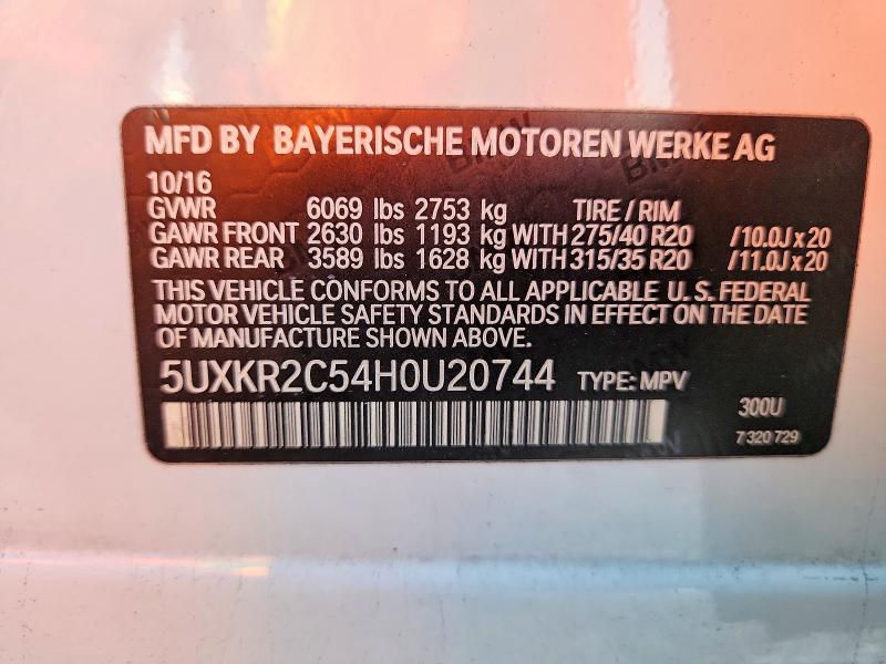 Aukcja sprzedaży 2017 Bmw X5, vin: 5UXKR2C54H0U20744, numer aukcji: 61714776