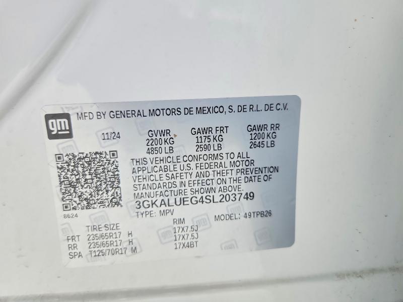 2025 Gmc Terrain მანქანა იყიდება აუქციონზე, vin: 3GKALUEG4SL203749, აუქციონის ნომერი: 62138126