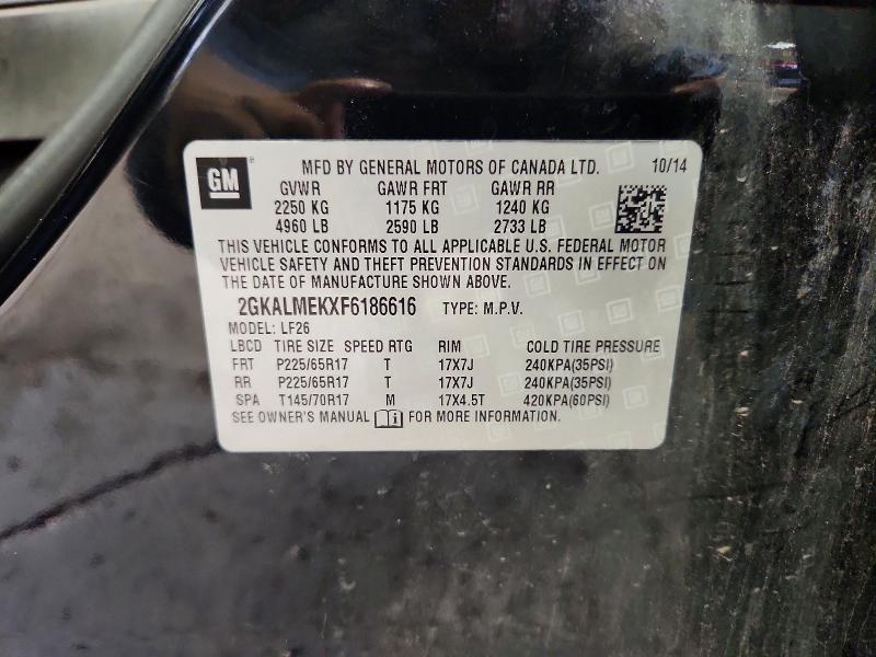 58380016 :رقم المزاد ، 2GKALMEKXF6186616 vin ، 2015 Gmc Terrain مزاد بيع