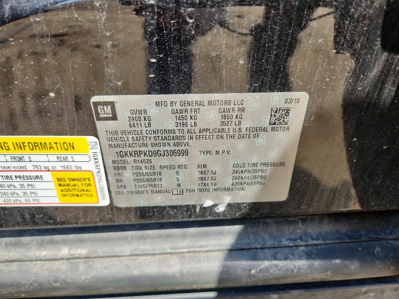 2016 Gmc Acadia მანქანა იყიდება აუქციონზე, vin: 1GKKRPKD9GJ306999, აუქციონის ნომერი: 60244936