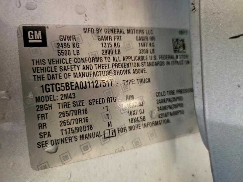 60961636 :رقم المزاد ، 1GTG5BEA0J1127517 vin ، 2018 Gmc Canyon مزاد بيع