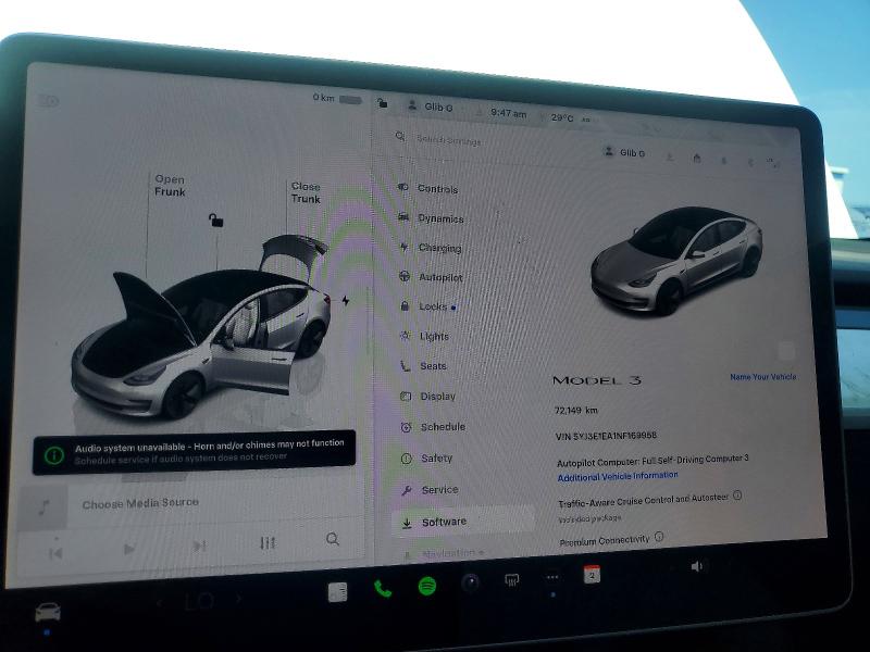 2022 Tesla Model 3 მანქანა იყიდება აუქციონზე, vin: 5YJ3E1EA1NF169958, აუქციონის ნომერი: 59087866