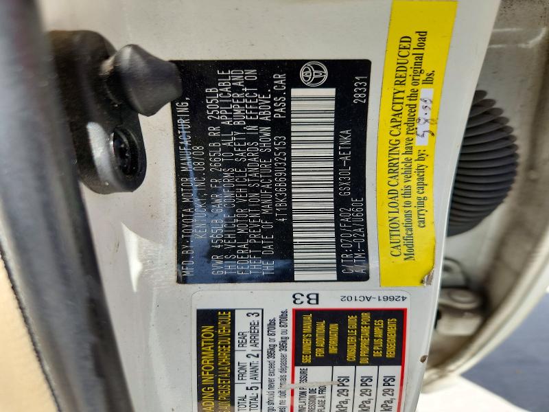 Aukcja sprzedaży 2009 Toyota Avalon, vin: 4T1BK36B69U325153, numer aukcji: 62155716