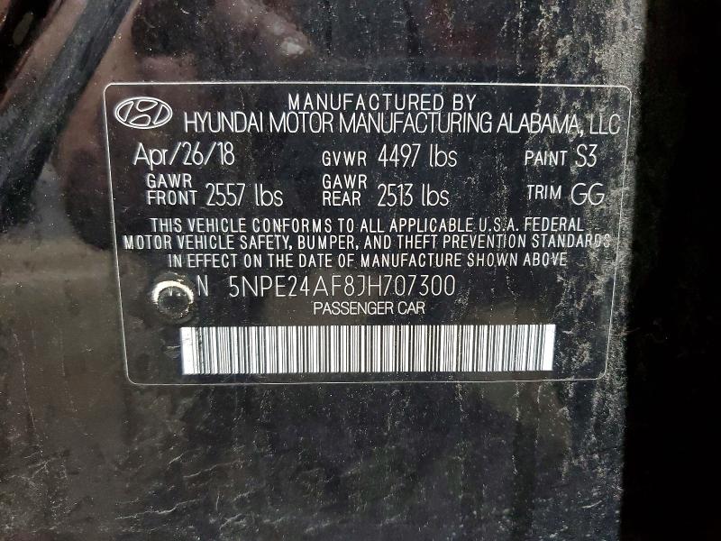 Aukcja sprzedaży 2018 Hyundai Sonata, vin: 5NPE24AF8JH707300, numer aukcji: 63144766