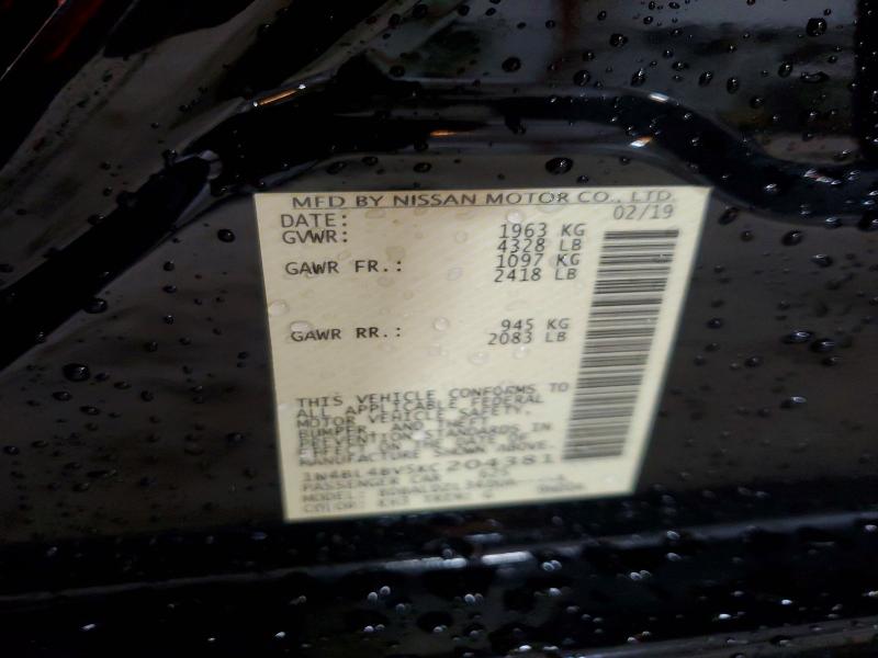 Продаж на аукціоні авто 2019 Nissan Altima, vin: 1N4BL4BV5KC204381, номер лоту: 59706496