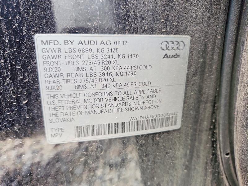 Продажа на аукционе авто 2013 Audi Q7, vin: WA1DGAFE3DD003442, номер лота: 97685355