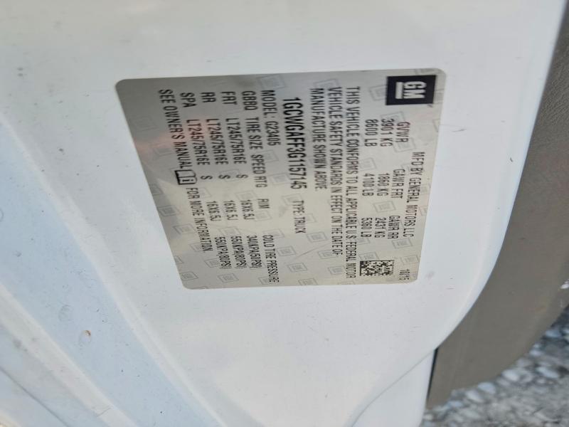 Aukcja sprzedaży 2016 Chevrolet Express G2500, vin: 1GCWGAFF3G1157145, numer aukcji: 62481246