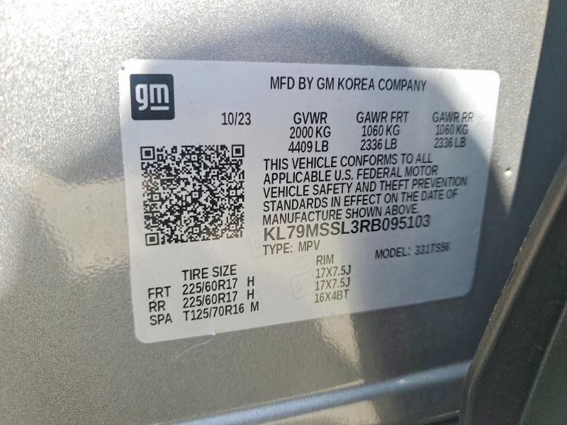 Продаж на аукціоні авто 2024 Chevrolet Trailblazer, vin: KL79MSSL3RB095103, номер лоту: 60524116