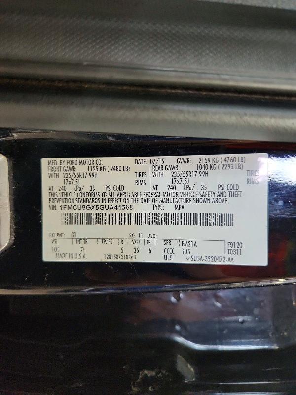 2016 Ford Escape მანქანა იყიდება აუქციონზე, vin: 1FMCU9GX5GUA41568, აუქციონის ნომერი: 63176836