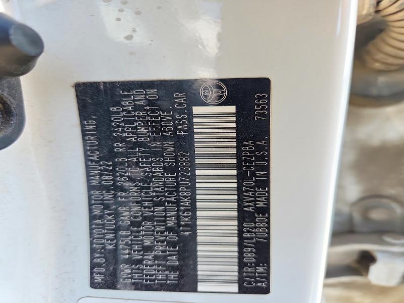 2023 Toyota Camry მანქანა იყიდება აუქციონზე, vin: 4T1K61AK8PU723882, აუქციონის ნომერი: 60153106
