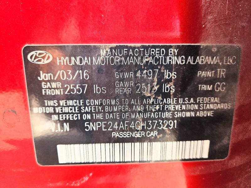 Продажа на аукционе авто 2016 Hyundai Sonata, vin: 5NPE24AF4GH373291, номер лота: 61009226