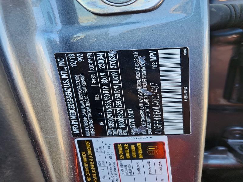 59300146 :رقم المزاد ، 4JGFB4KB0LA007437 vin ، 2020 Mercedes-benz Gle مزاد بيع