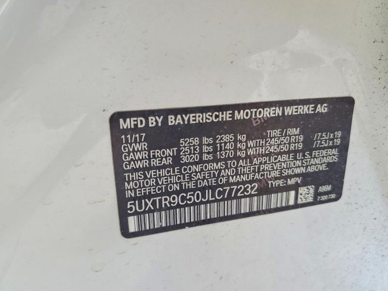 Aukcja sprzedaży 2018 Bmw X3, vin: 5UXTR9C50JLC77232, numer aukcji: 59733516