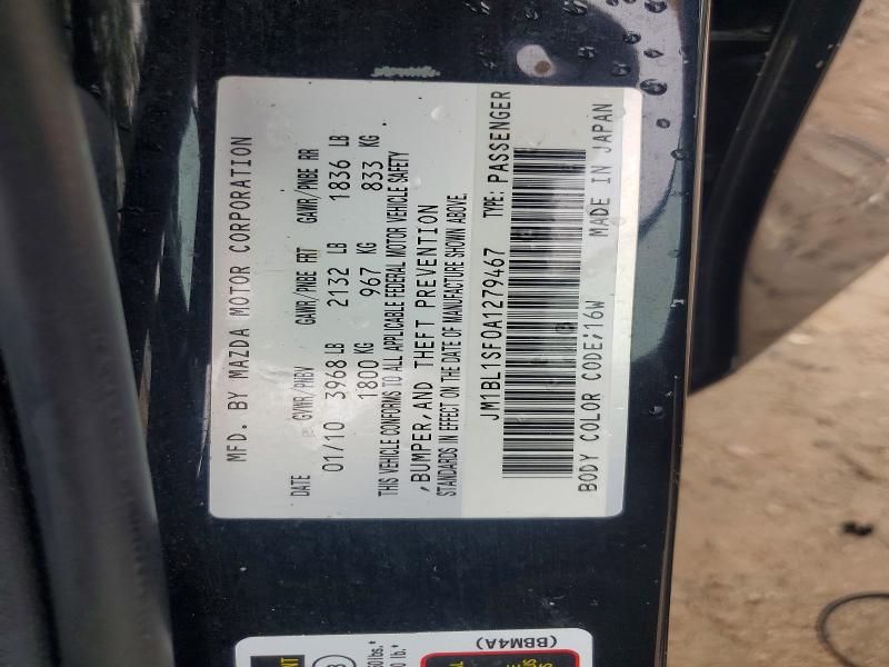 62048636 :رقم المزاد ، JM1BL1SF0A1279467 vin ، 2010 Mazda 3 مزاد بيع