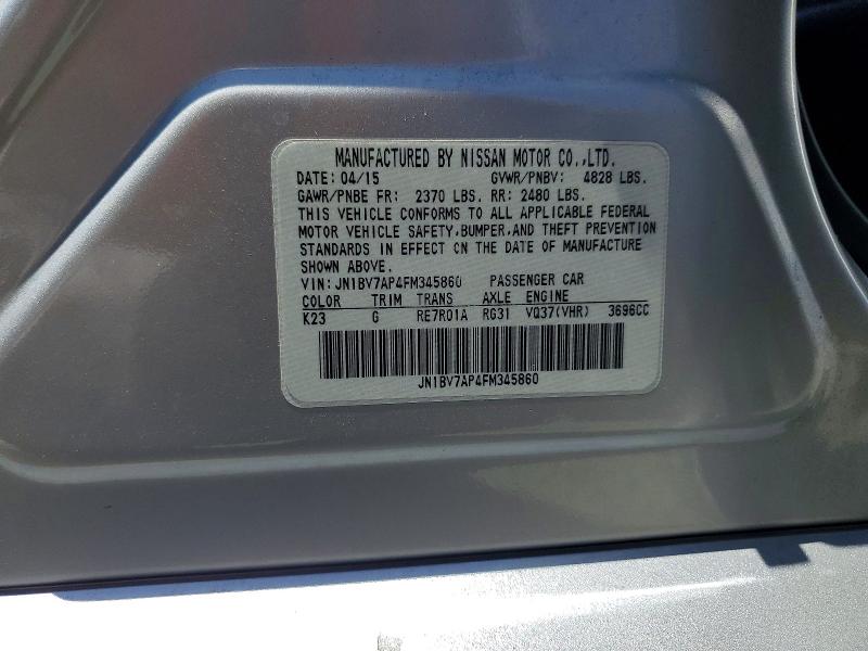 Продаж на аукціоні авто 2015 Infiniti Q50, vin: JN1BV7AP4FM345860, номер лоту: 61322216