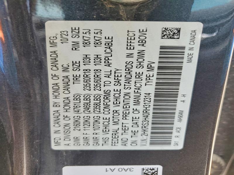 Продажа на аукционе авто 2024 Honda Cr-v, vin: 2HKRS3H40RH312314, номер лота: 61936426