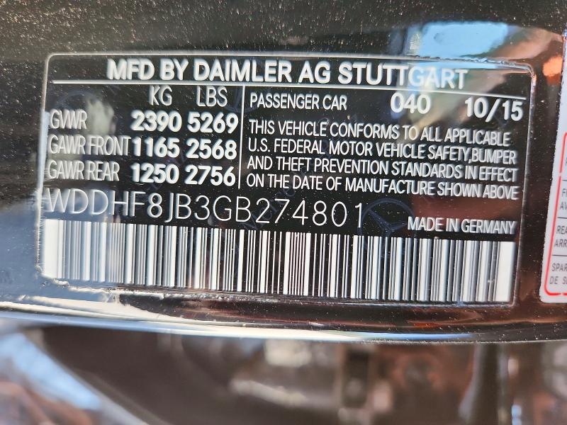 Продаж на аукціоні авто 2016 Mercedes-benz E 350 4mat, vin: WDDHF8JB3GB274801, номер лоту: 62128876