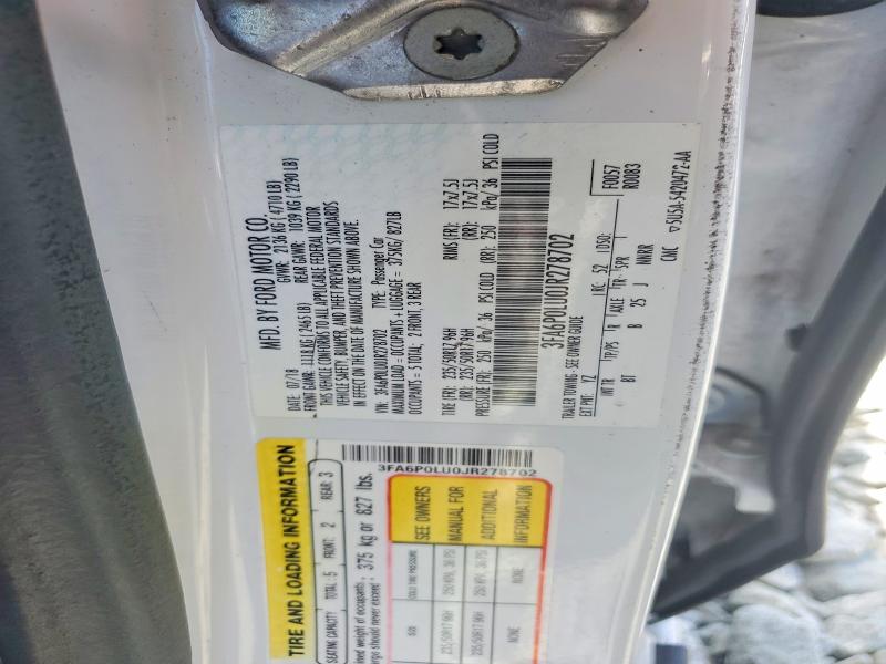 Продажа на аукционе авто 2018 Ford Fusion, vin: 3FA6P0LU0JR278702, номер лота: 61227806