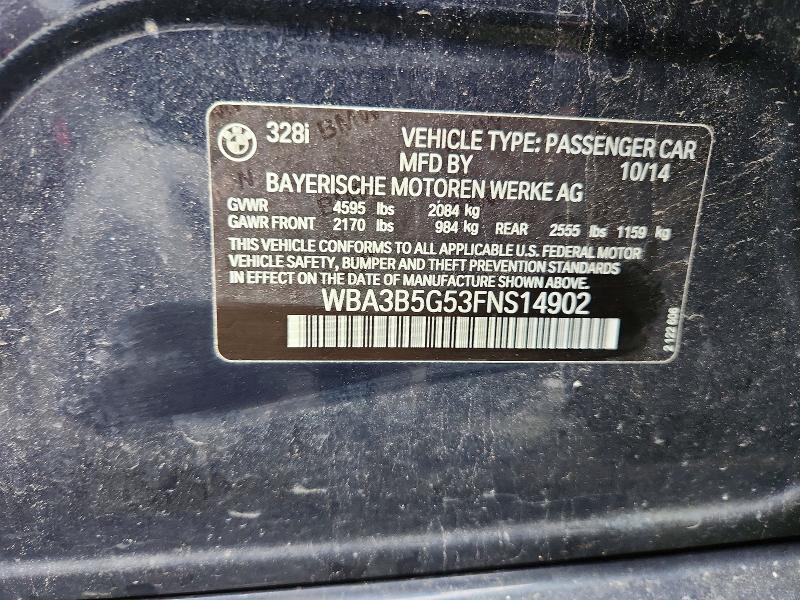 Продажа на аукционе авто 2015 Bmw 328, vin: WBA3B5G53FNS14902, номер лота: 59087806