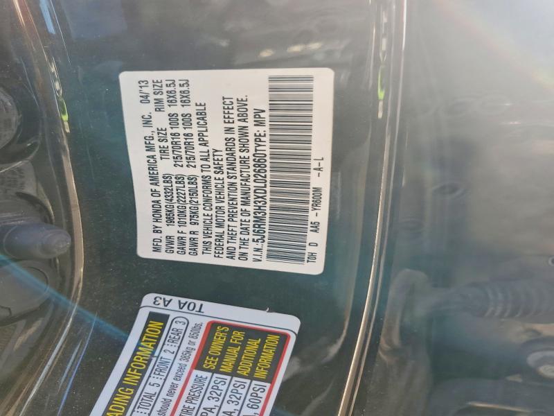 Aukcja sprzedaży 2013 Honda Cr-v, vin: 5J6RM3H3XDL026860, numer aukcji: 62831716
