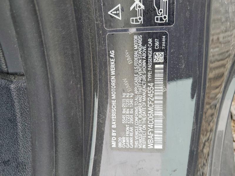 59656806 :رقم المزاد ، WBAFY4C06MCF24554 vin ، 2021 Bmw M850xi مزاد بيع