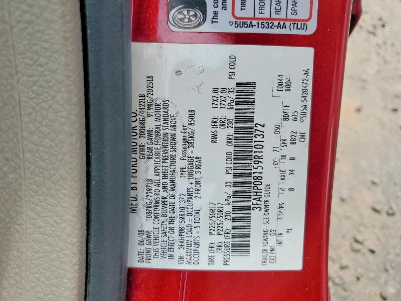 Продажа на аукционе авто 2009 Ford Fusion, vin: 3FAHP08159R101372, номер лота: 59179116