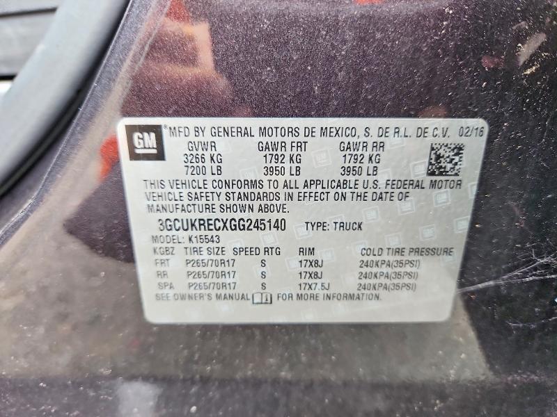 Продажа на аукционе авто 2016 Chevrolet Silverado, vin: 3GCUKRECXGG245140, номер лота: 61337856