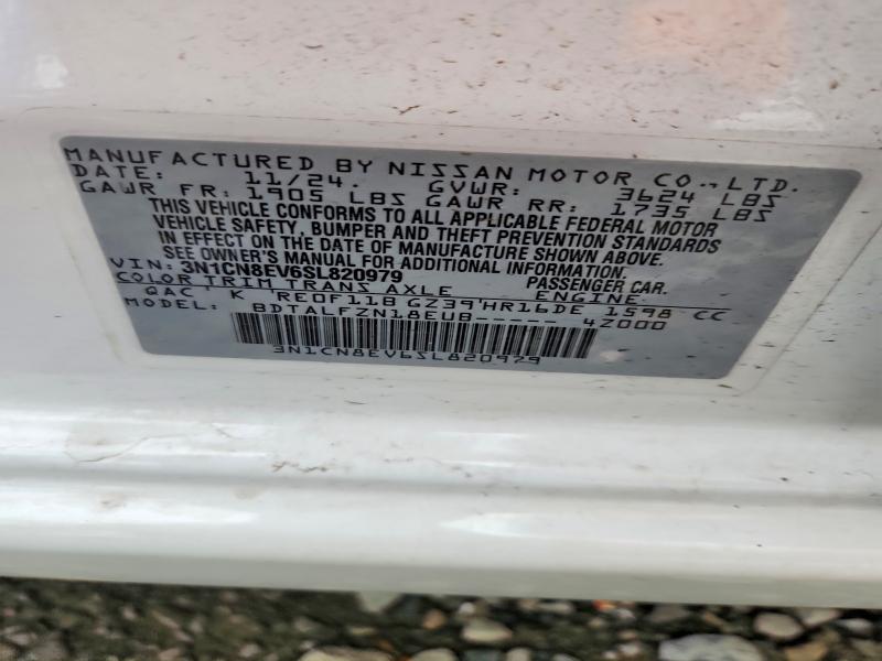 Aukcja sprzedaży 2025 Nissan Versa, vin: 3N1CN8EV6SL820979, numer aukcji: 59582956