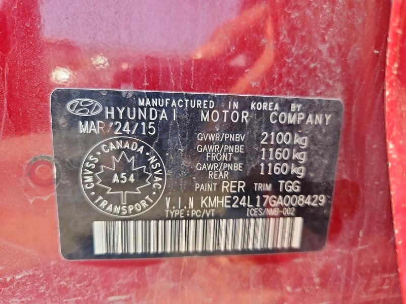 Aukcja sprzedaży 2016 Hyundai Sonata Hybrid, vin: KMHE24L17GA008429, numer aukcji: 59333556