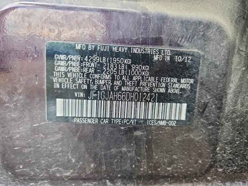 Продаж на аукціоні авто 2013 Subaru Impreza, vin: JF1GJAH66DH012421, номер лоту: 61936766
