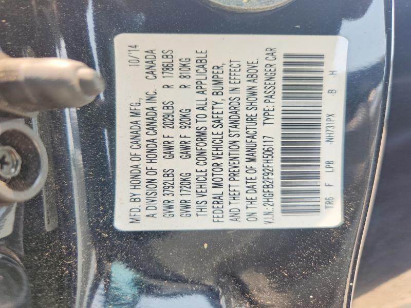 Aukcja sprzedaży 2015 Honda Civic, vin: 2HGFB2F92FH506117, numer aukcji: 60824206