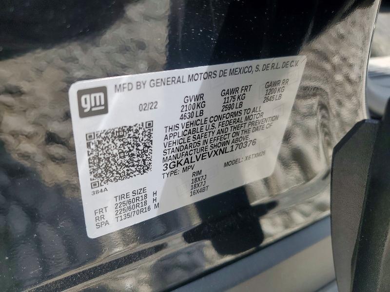 Aukcja sprzedaży 2022 Gmc Terrain, vin: 3GKALVEVXNL170376, numer aukcji: 59883026
