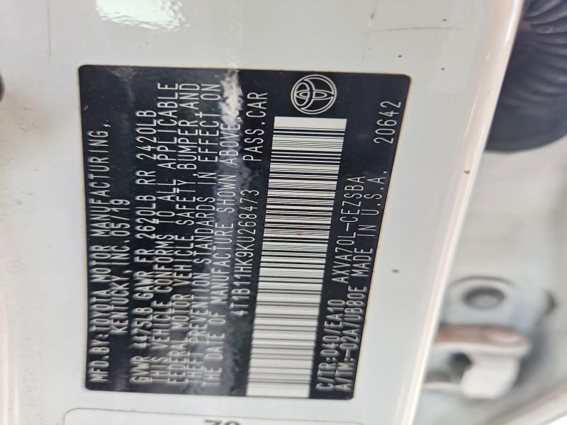 Aukcja sprzedaży 2019 Toyota Camry, vin: 4T1B11HK9KU268473, numer aukcji: 61669536