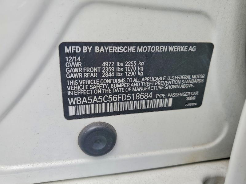 2015 Bmw 528 მანქანა იყიდება აუქციონზე, vin: WBA5A5C56FD518684, აუქციონის ნომერი: 61067206
