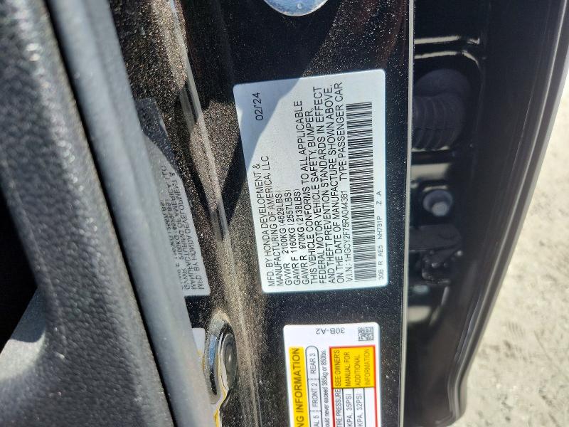 Продаж на аукціоні авто 2024 Honda Accord, vin: 1HGCY2F75RA044381, номер лоту: 61506876