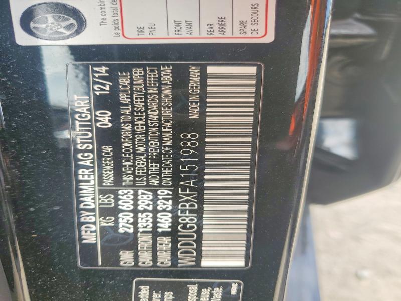 Продаж на аукціоні авто 2015 Mercedes-benz S, vin: WDDUG8FBXFA151988, номер лоту: 63052406