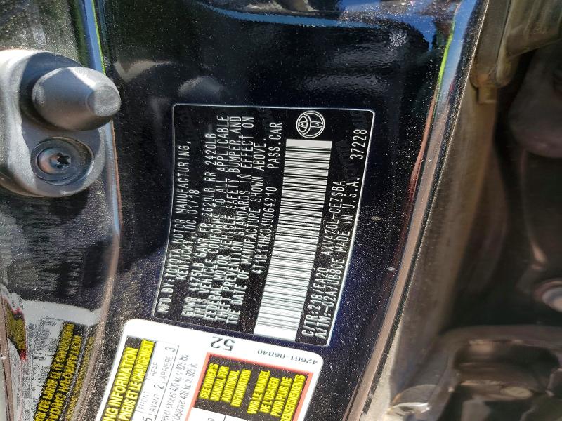 Продажа на аукционе авто 2018 Toyota Camry, vin: 4T1B11HK0JU064210, номер лота: 61227996