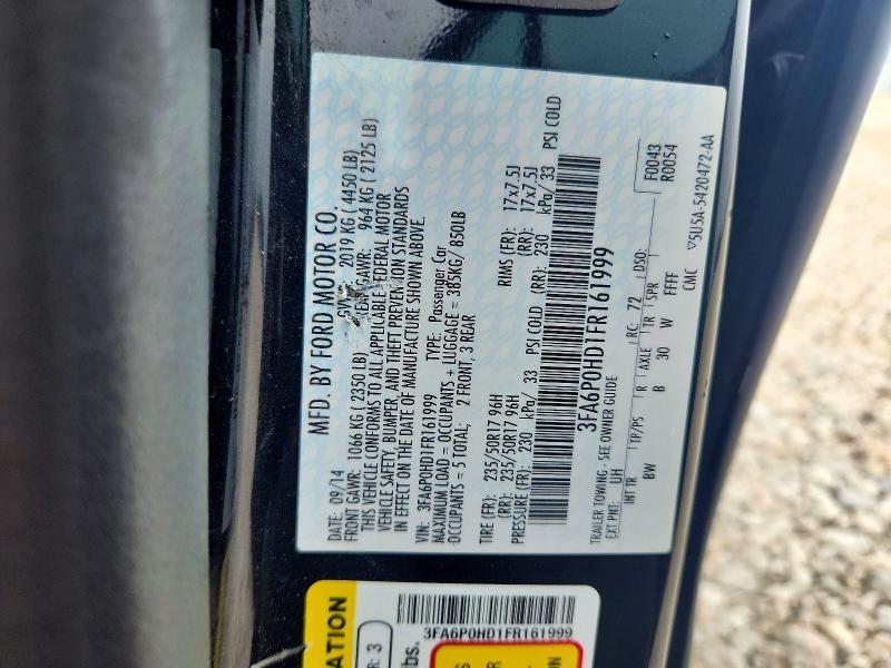 61370256 :رقم المزاد ، 3FA6P0HD1FR161999 vin ، 2015 Ford Fusion مزاد بيع