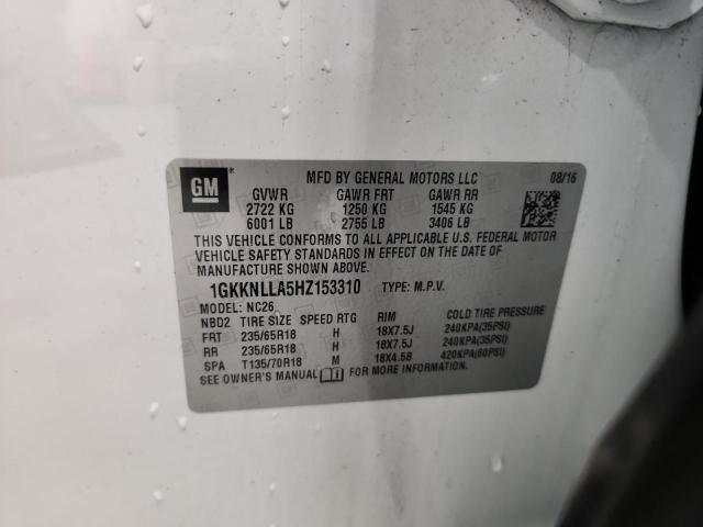 Продаж на аукціоні авто 2017 Gmc Acadia, vin: 1GKKNLLA5HZ153310, номер лоту: 63030186