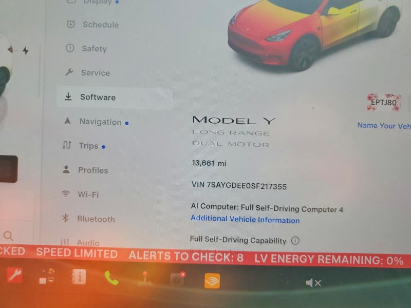 Продаж на аукціоні авто 2025 Tesla Model Y, vin: 7SAYGDEE0SF217355, номер лоту: 62109936