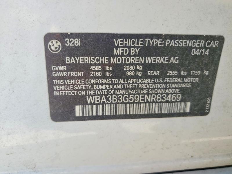 Продажа на аукционе авто 2014 Bmw 328, vin: WBA3B3G59ENR83469, номер лота: 59058026