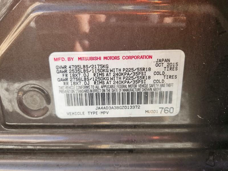 Продаж на аукціоні авто 2016 Mitsubishi Outlander, vin: JA4AD3A38GZ013372, номер лоту: 61440616