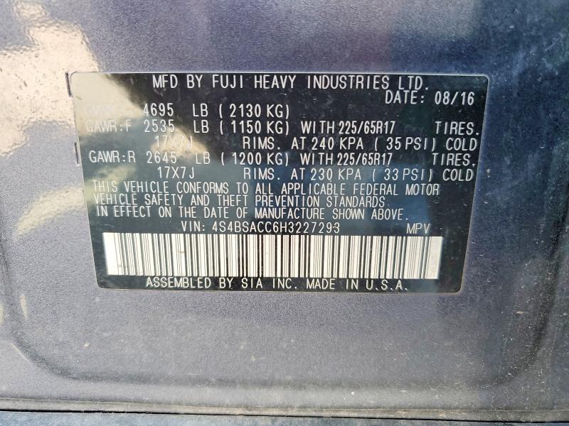 Продаж на аукціоні авто 2017 Subaru Outback, vin: 4S4BSACC6H3227293, номер лоту: 59685386