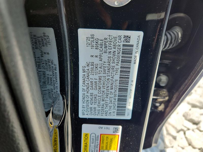 Продажа на аукционе авто 2026 Honda Civic, vin: 2HGFE4F86TH330176, номер лота: 59639756