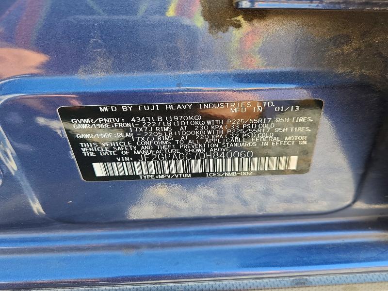 2013 Subaru Xv Crosstrek მანქანა იყიდება აუქციონზე, vin: JF2GPAGC7DH840060, აუქციონის ნომერი: 61797636