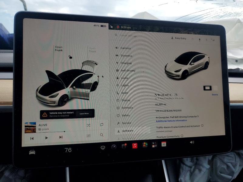 61981656 :رقم المزاد ، 5YJ3E1EA4LF612200 vin ، 2020 Tesla Model 3 مزاد بيع